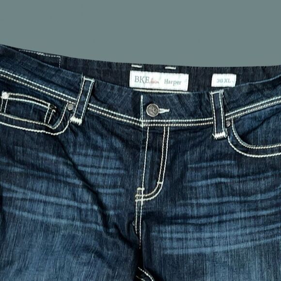 Dark Wash BKE Harper Bootcut Jeans Size 36 XL 36x35 #85 - Picture 2 of 6